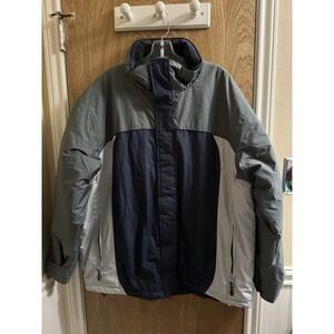 Polar Edge Men's Ski Winter Jacket Coat Sz Large Utility Compartments Blue Gray